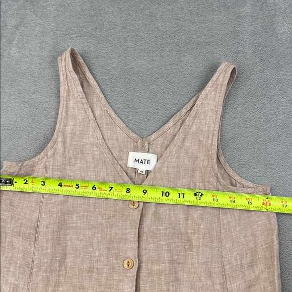 NEW MATE‎ The Label XS 100% Organic Linen Sleeveless Button Down Dress - Picture 6 of 12